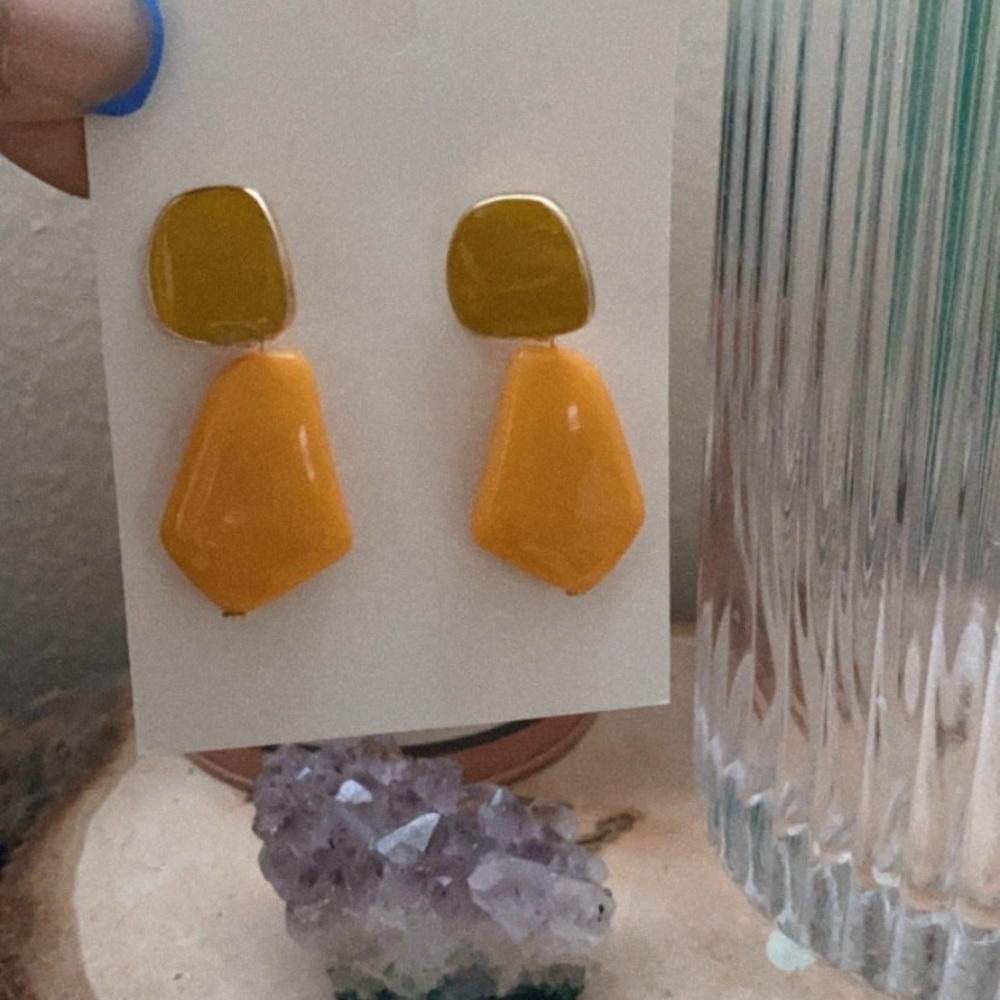 Yellow stone  earrings